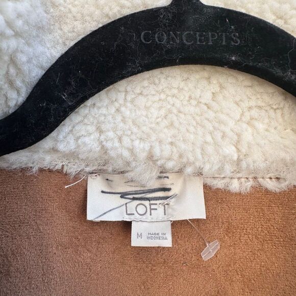 LOFT Brown and Cream Shearling Jacket - Picture 6 of 10
